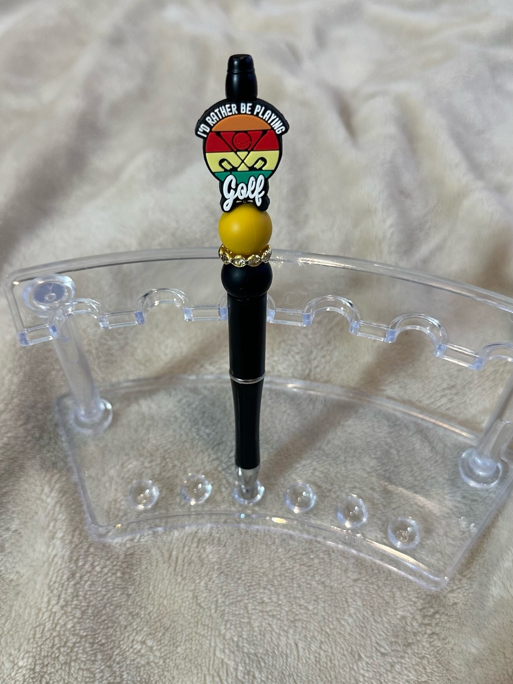Novelty 'I'd Rather Be Playing Golf' Pen - Black and Yellow